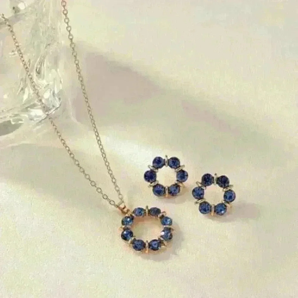 Ocean Blue Cubic Zirconia Jewelry Set
